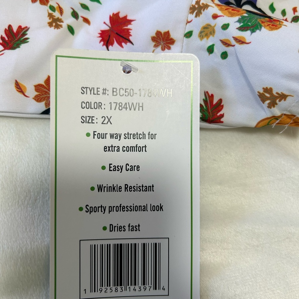 White Leaf Print Stretch Fabric
